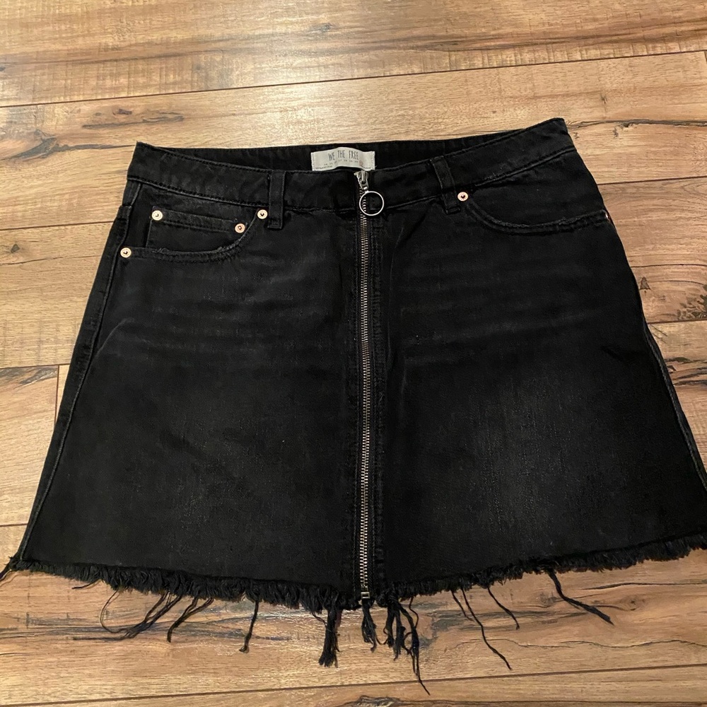 Free people black jean skirt
